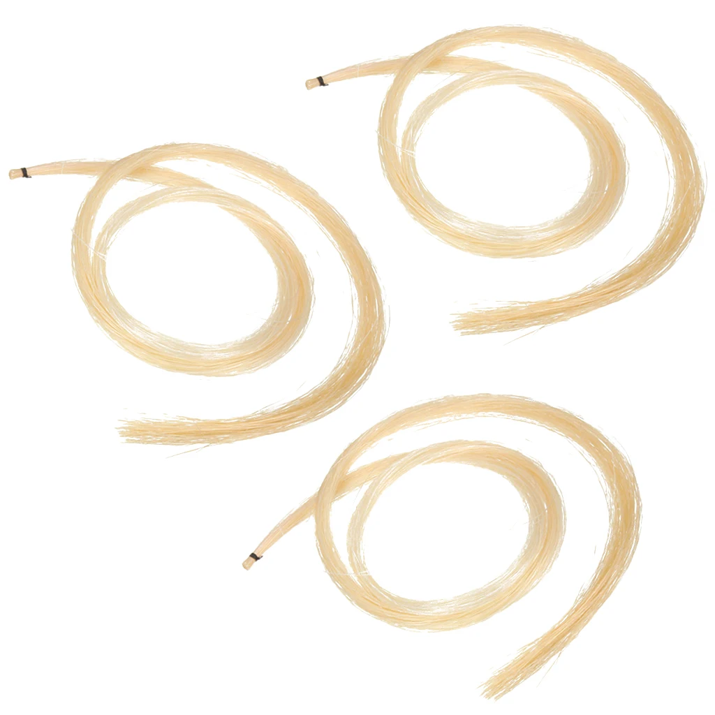 3 Хэнк 78 см скрипка бант волос белый конский хвост для скрипки Виолончель