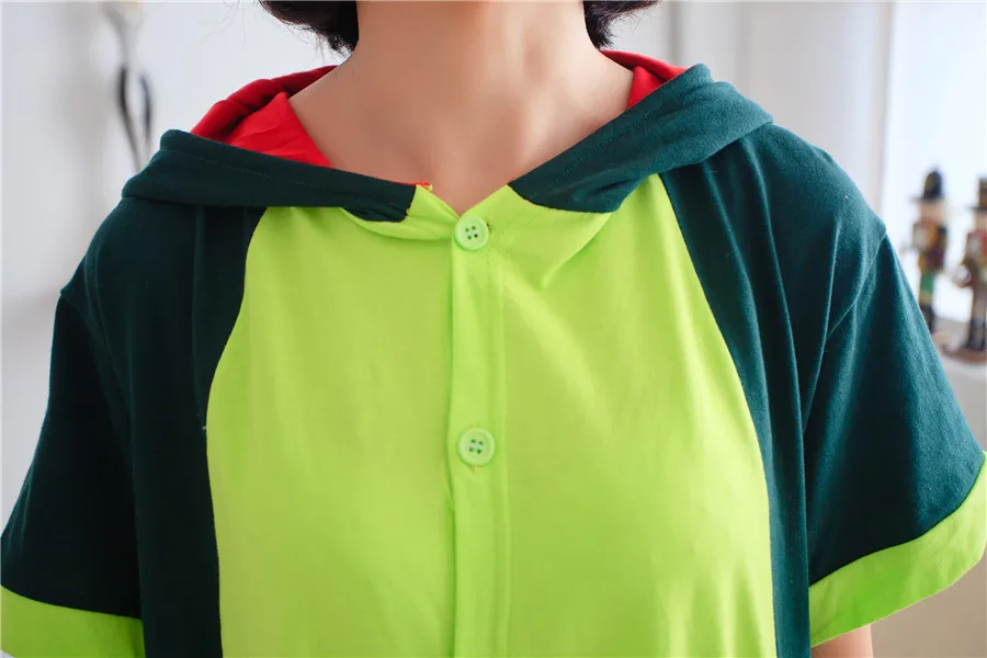 2019 пижамы Аниме Зеленый Динозавр для мужчин и женщин взрослые с коротким рукавом