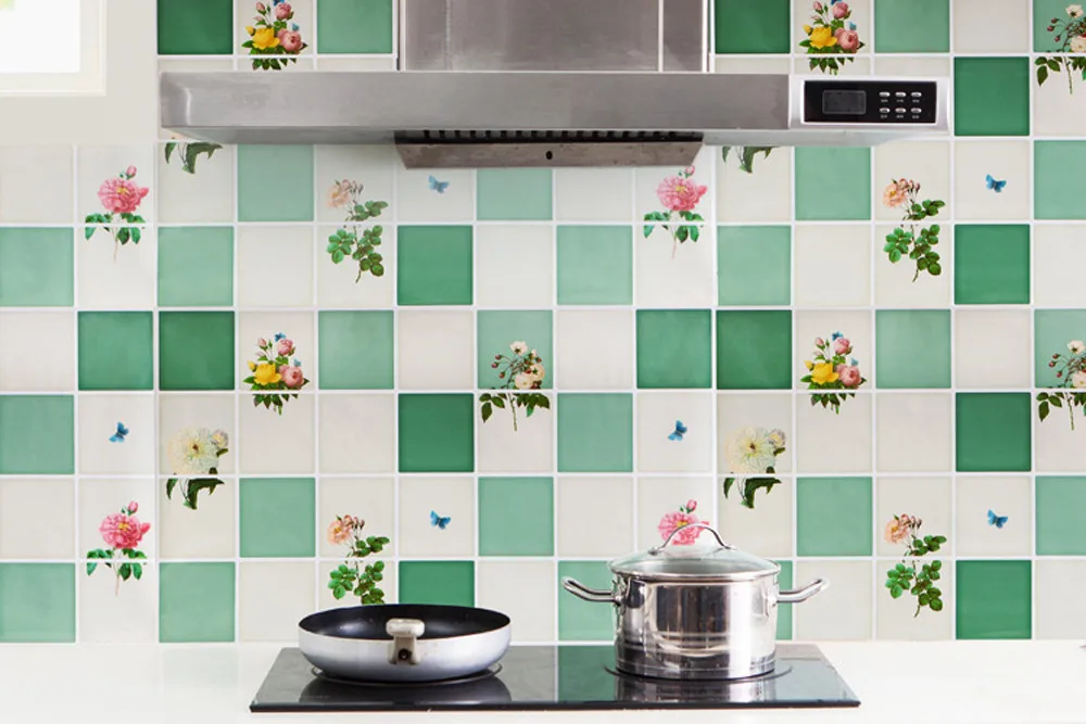 

1PC Flower Kitchen Oilproof Removable Wall Stickers Art Decor Home Decal wall stickers