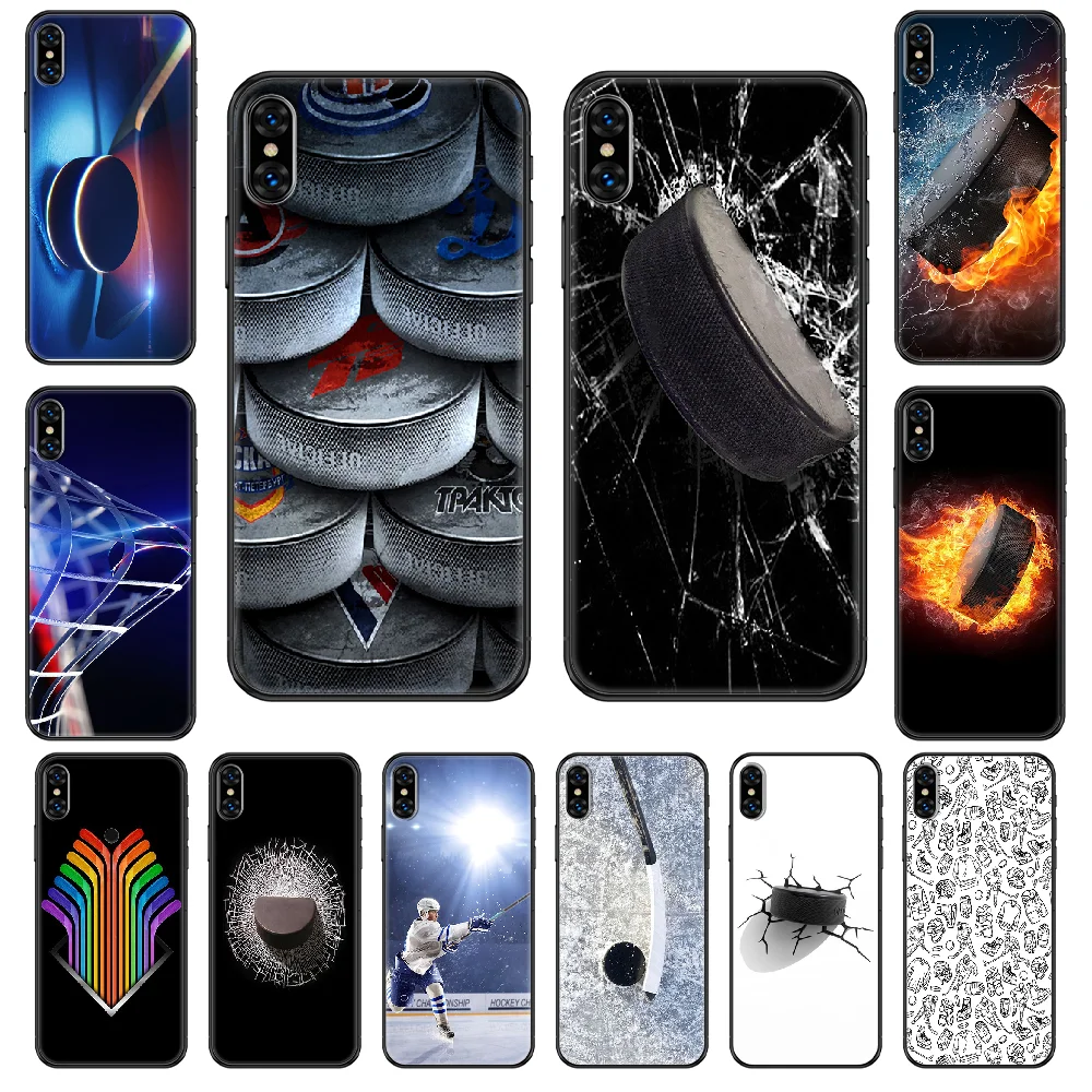 

Ice Hockey Rink Phone case For iphone 4 4s 5 5S SE 5C 6 6S 7 8 plus X XS XR 11 PRO MAX 2020 black painting coque tpu back soft