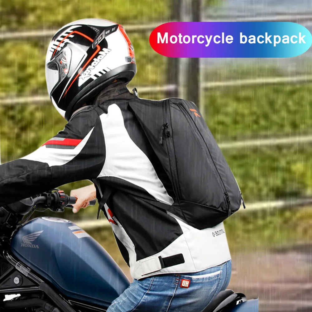

20-28L Motorcycle Large Capacity Backpack Waterproof Expandable Laptop Helmet Storage Bag for Outdoor Sports Riding