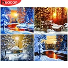 HUACAN картина по номерам зимний пейзаж акриловый рисунок Холст Картина снег украшение дома искусство подарок