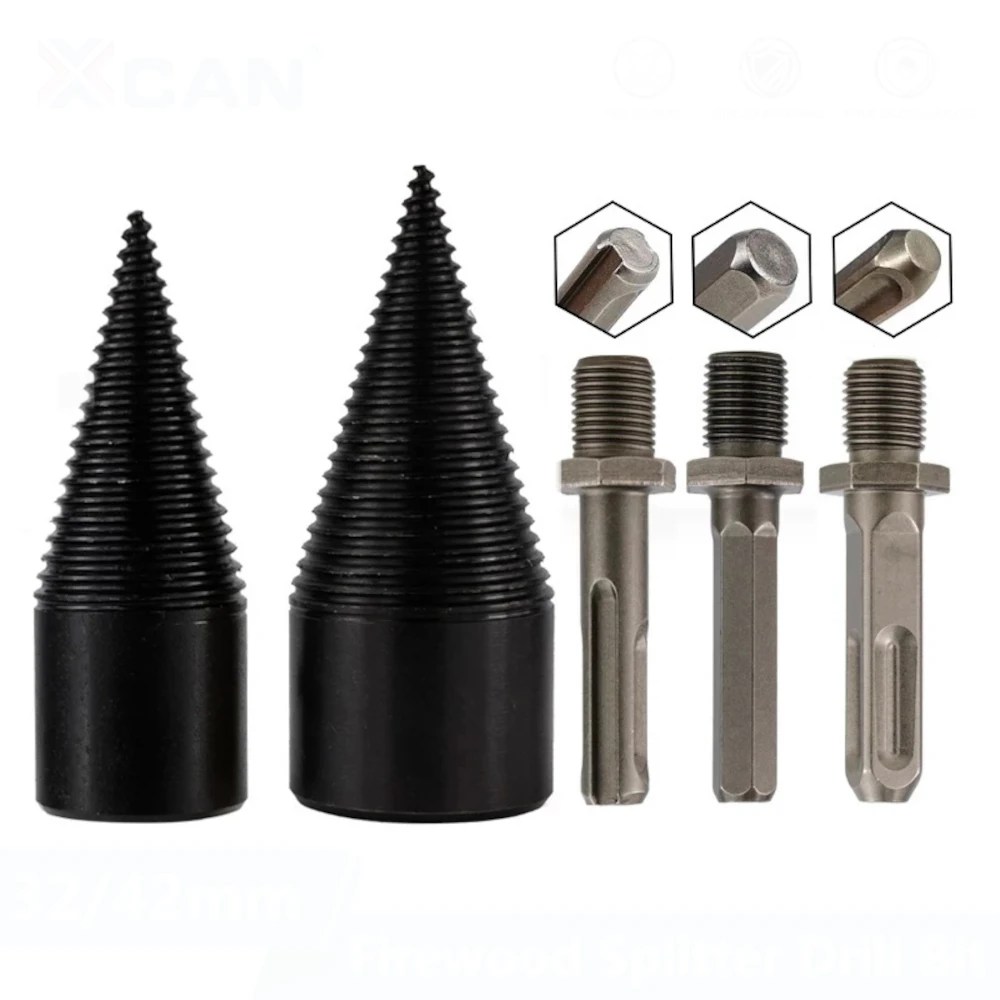 

1Pcs 32/42mm HSS Round/Square/Hexagonal Shank Firewood Drill Bit Splitter Wood Split Cone Drill Bit Tree Cutting Tool