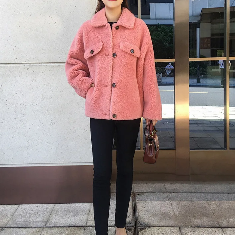 SY04 зимнее женское пальто из 30% шерсти с натуральным мехом отворотом теплая куртка