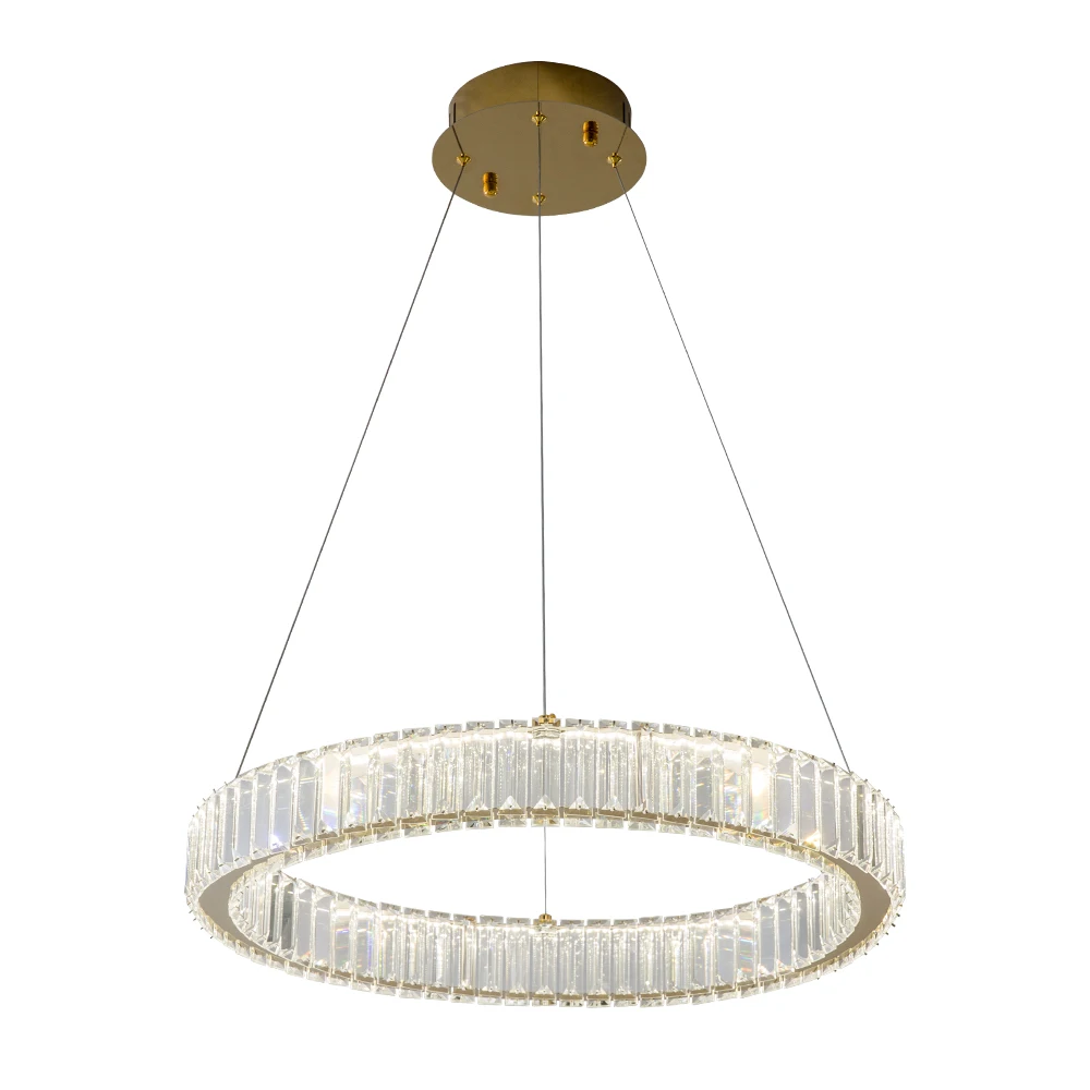 

Modern led crystal chandelier for living room ring cristal lamp bedroom dining room decor light fixture luxury indoor lighting