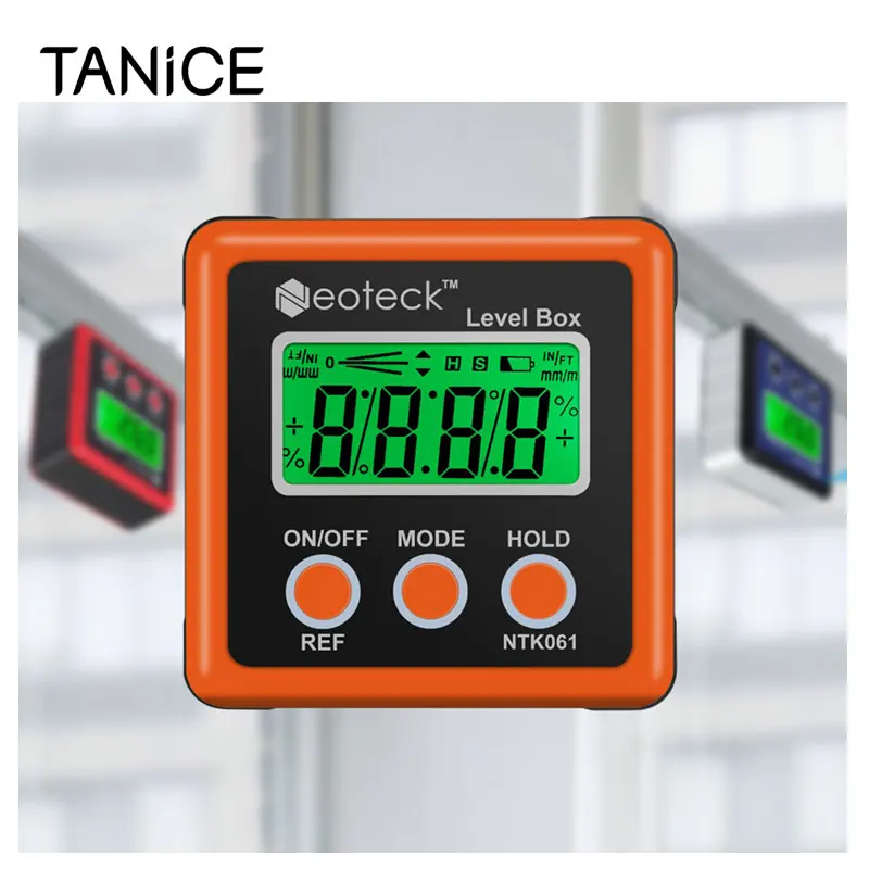 

Цифровой уровень TANiCE Precision, 4*90 °, IP54, цифровой угловой транспортир с ЖК-дисплеем для автомобильного теста, магнитное основание, инклинометр