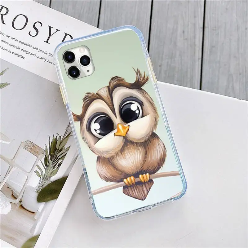 

Owl lovely cartoon animal Phone Case for iPhone 11 12 pro XS MAX 8 7 6 6S Plus X 5S SE 2020 XR mini luxury design coque