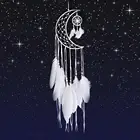 Новый Ловец снов в индийском стиле Луна ручной работы ветряные колокольчики настенный орнамент украшение для комнаты для девочек Ловец снов с перьями