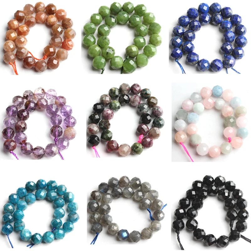 Натуральный граненый драгоценный камень кварц морганит лазурит нефрит каменные