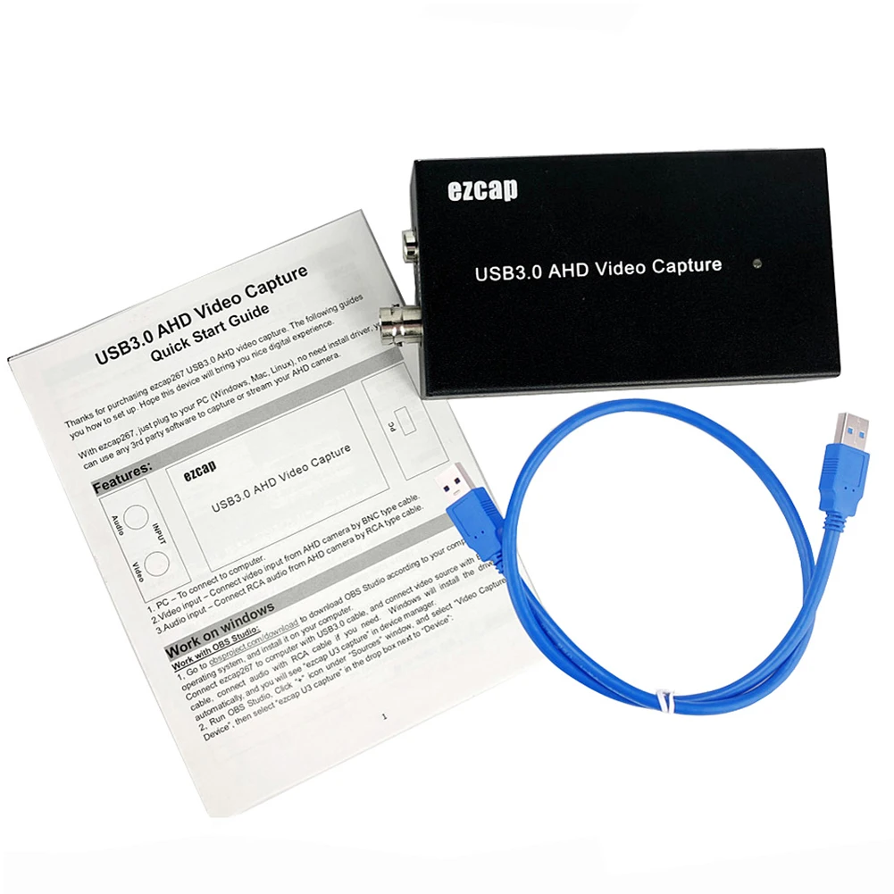 

1080P 60fps Plug And Play Grabber Online Teaching USB3.0 AHD Video Card Portable UVC Live Streaming Converter Universal