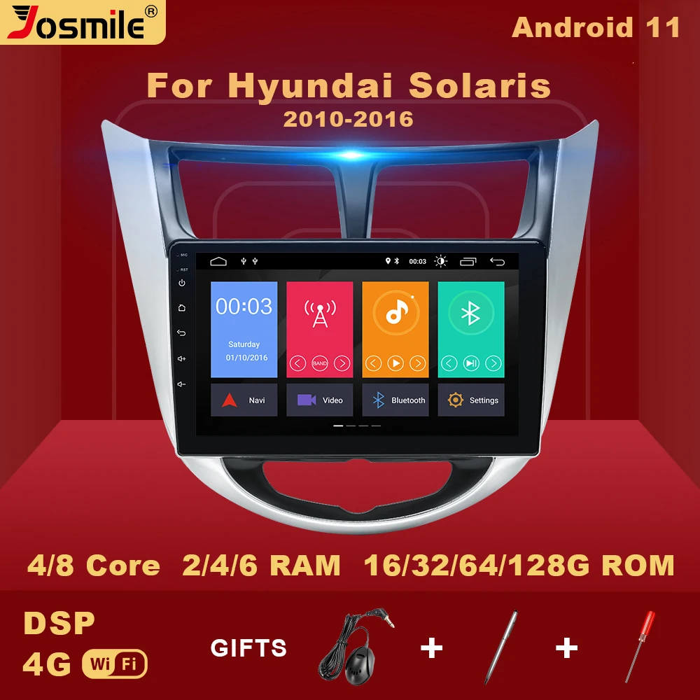

Автомобильный радиоприемник 4 ГБ 2 din Android 11 AI с голосовым управлением для Hyundai Solaris 2010 -2016 мультимедийный плеер GPS-навигация стерео аудио DSP
