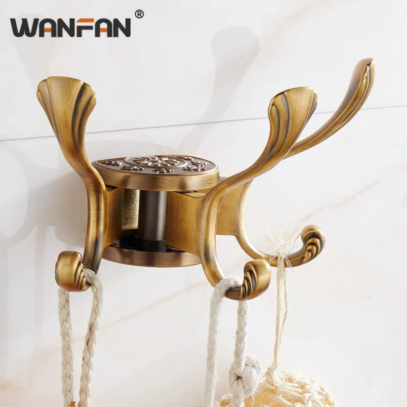 Крючки для халатов 3 крючка поворотных регулируемых роскошных резьбы настенное