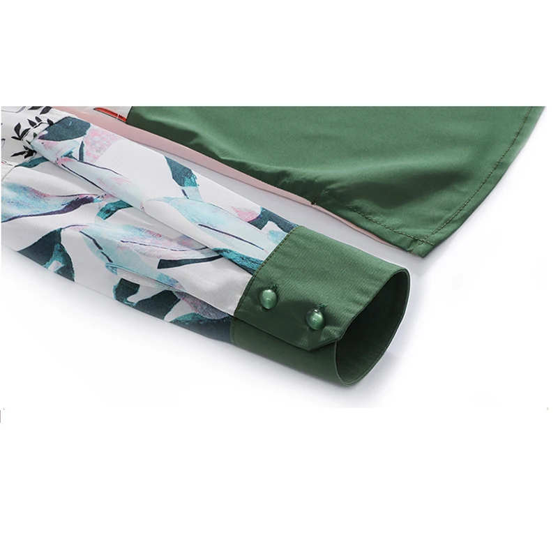 Повседневная Новая Винтажная шелковая рубашка женская блузка с длинным рукавом