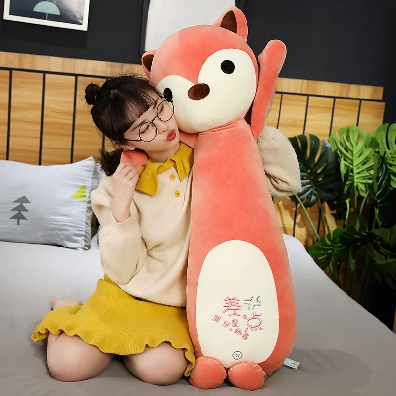 

Soft Plush Animal Long Pillow Mouse&Cat&Fox Plush Toy Stuffed Cartoon Doll Bed Rest Pillow Cushion Children Birthday Xmas Gift