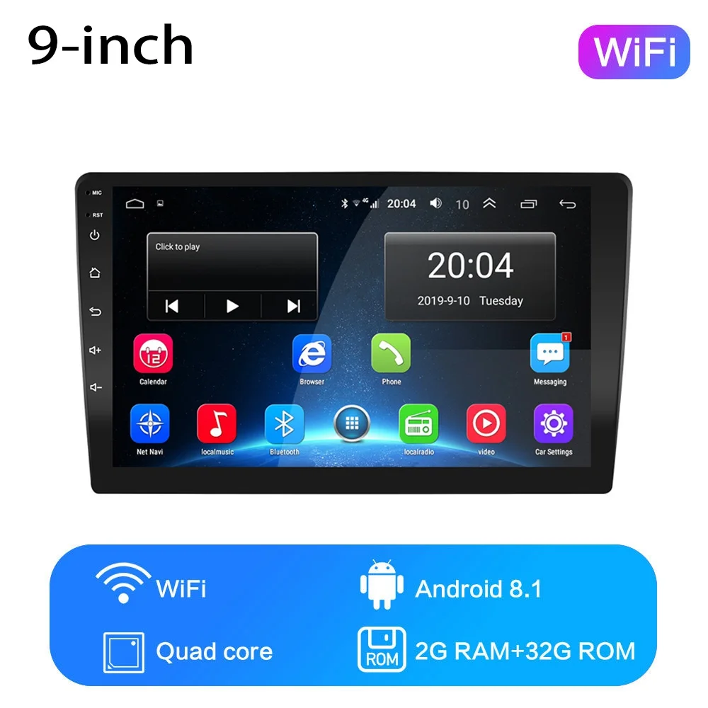 WIFI 2G-32G 2G+ 32G 2din Android 8,1 GO Автомобильный мультимедийный видео плеер 9 дюймов универсальный автомобильный Радио gps навигация wifi плеер, без DVD - Цвет: WIFI 2G-32G