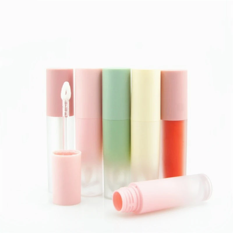 

New 3ml Petg Matte Gradient Color Lip Glaze Tube Plastic Lip Gloss Cosmetic Packaging Container Skin Care Tools