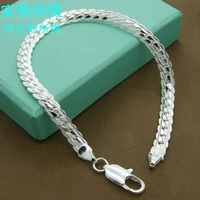 womens mens fashion 925 sterling silver 6 mm charm chain bracelets and bracelets 925 sterling silver jewelry gifts
