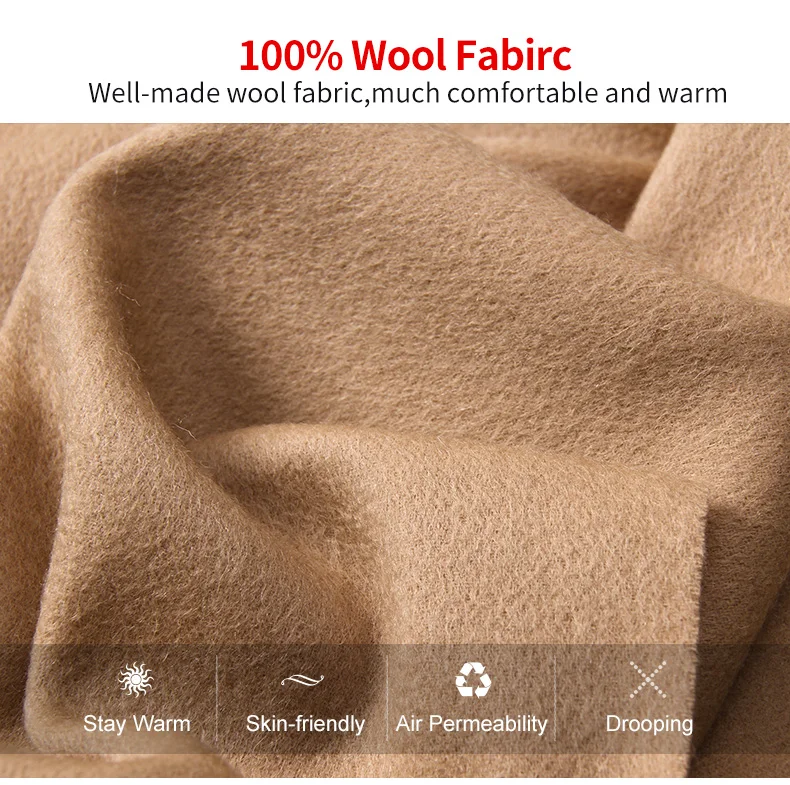 Wither Pure Wool Scarf Women Brand Thicken Warm Echarpe Wraps for Ladies Foulard Femme Solid Camel Merino Wool Scarves
