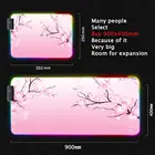 Игровой коврик для мыши с цветами вишни, розовый цветок, RGB коврик для мыши, игровой компьютерный коврик для мыши, RGB подсветка, большой коврик для мыши, Настольный коврик