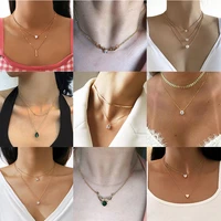ywzixln 2021 multi layer trend elegant jewelry crystal heart star pendant necklaceunquie women fashion necklace wholesale n0227
