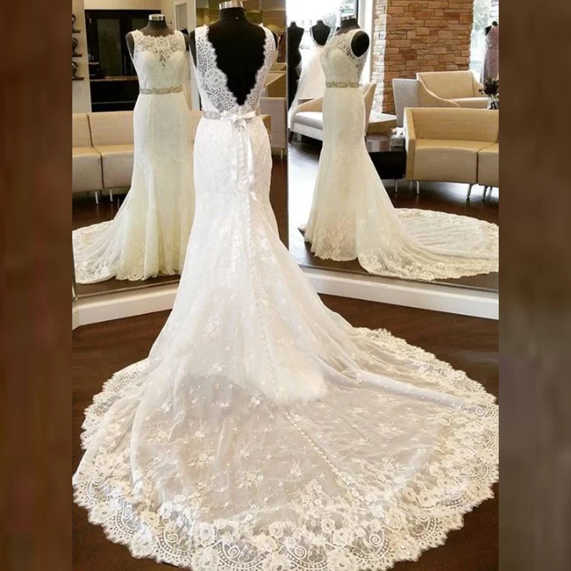 Высокая Мода Настоящий образец Русалка кружева свадебная свадебное платье с