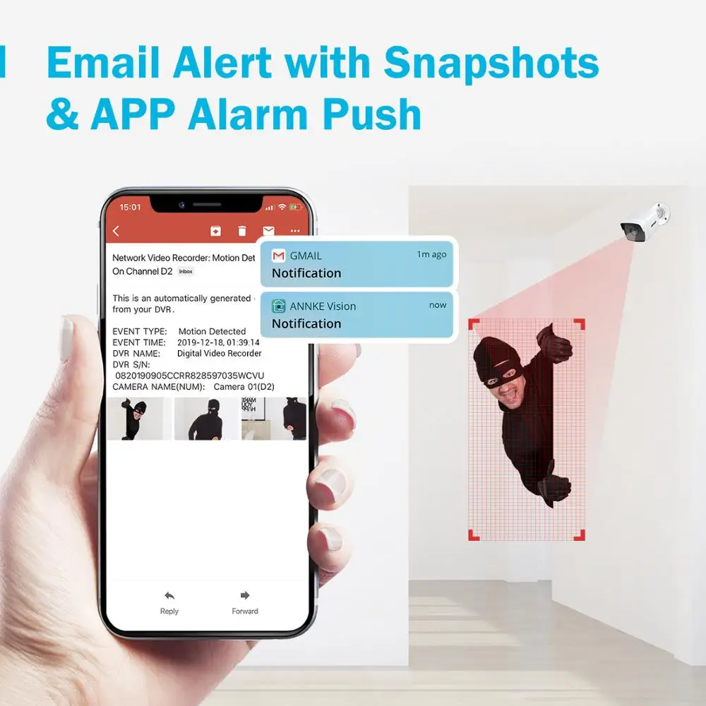 Цена Система видеонаблюдения ANNKE 4X Ultra HD, уличная белая система безопасности с функцией ночного видения, 5 Мп, TVI, E-mail оповещения