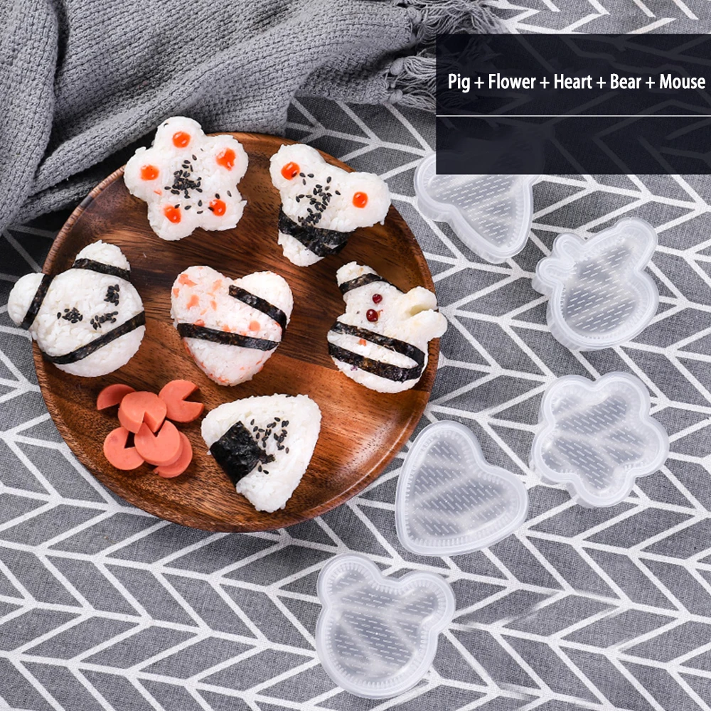 5 шт./компл. DIY Форма для суши рисовый онигири мяч еды треугольная форма комплект