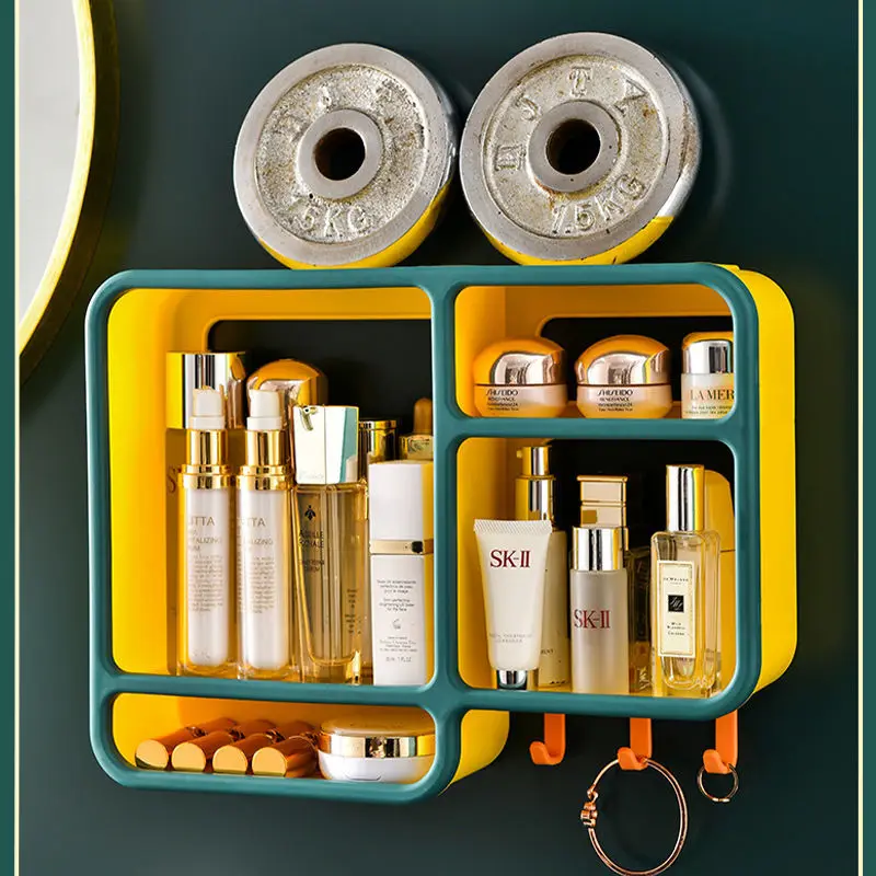 Настенный органайзер для косметики стеллаж хранения аксессуары ванной комнаты