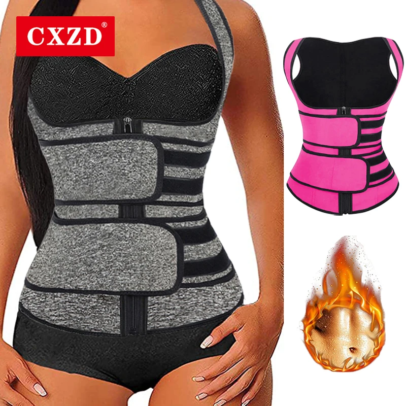

CXZD Женский корсет для коррекции талии, жилет с двойной молнией, пояс для похудения, шейпер для тела, сауны, сжигания жира, фитнеса, похудения
