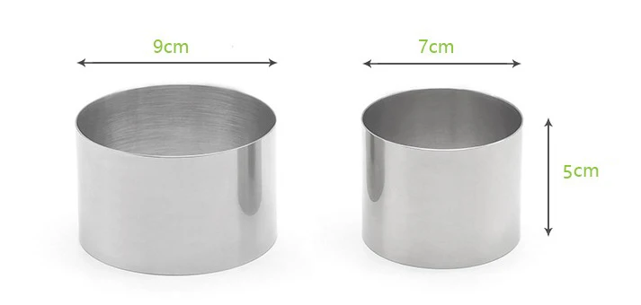 2 Piece of set 304 круглая форма колец из нержавеющей стали, маленькая форма для выпечки торта, Мусса и блинов, кухонные аксессуары(3,5 и 2,7 дюйма - Цвет: 2 Piece of set