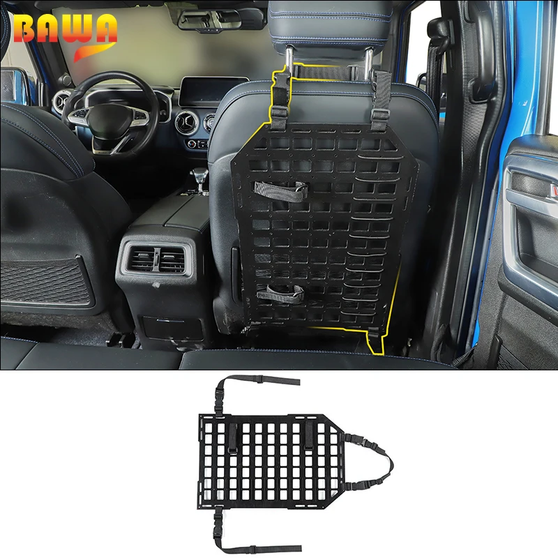 

BAWA Car Seat Back Storage Racks Organizer Shelf Luggage Carrier Accessories Universal For Jeep Wrangler JK JL TJ Suzuki Jimny