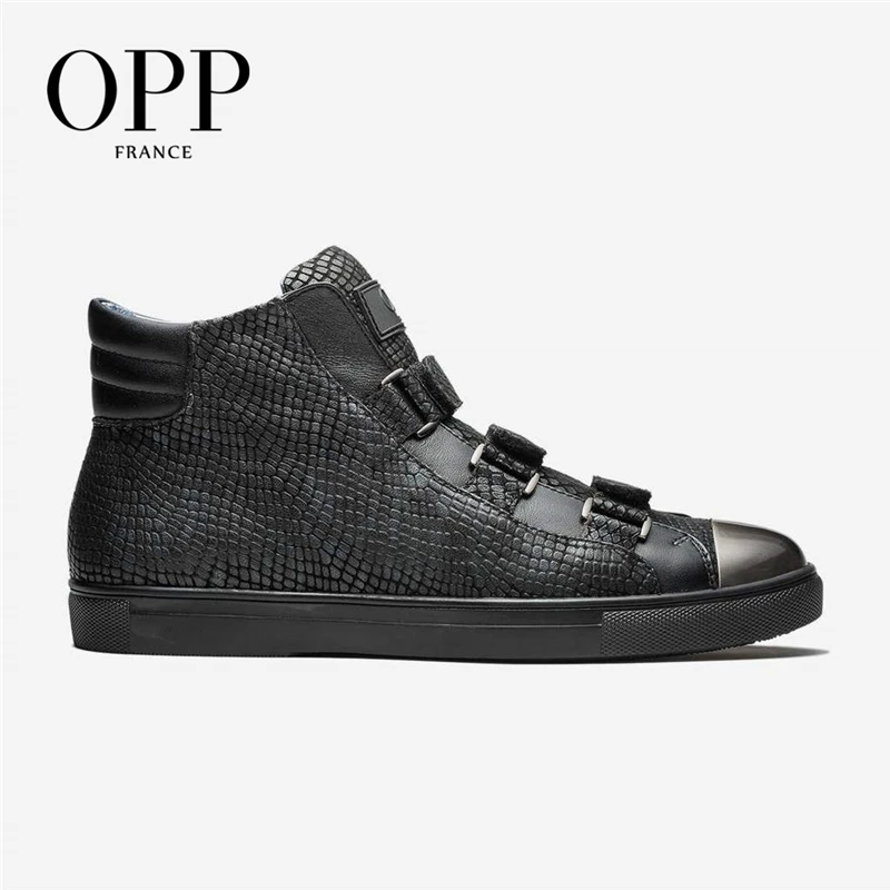 Мужские кроссовки с высоким берцем OPP из натуральной кожи в стиле панк-хоп