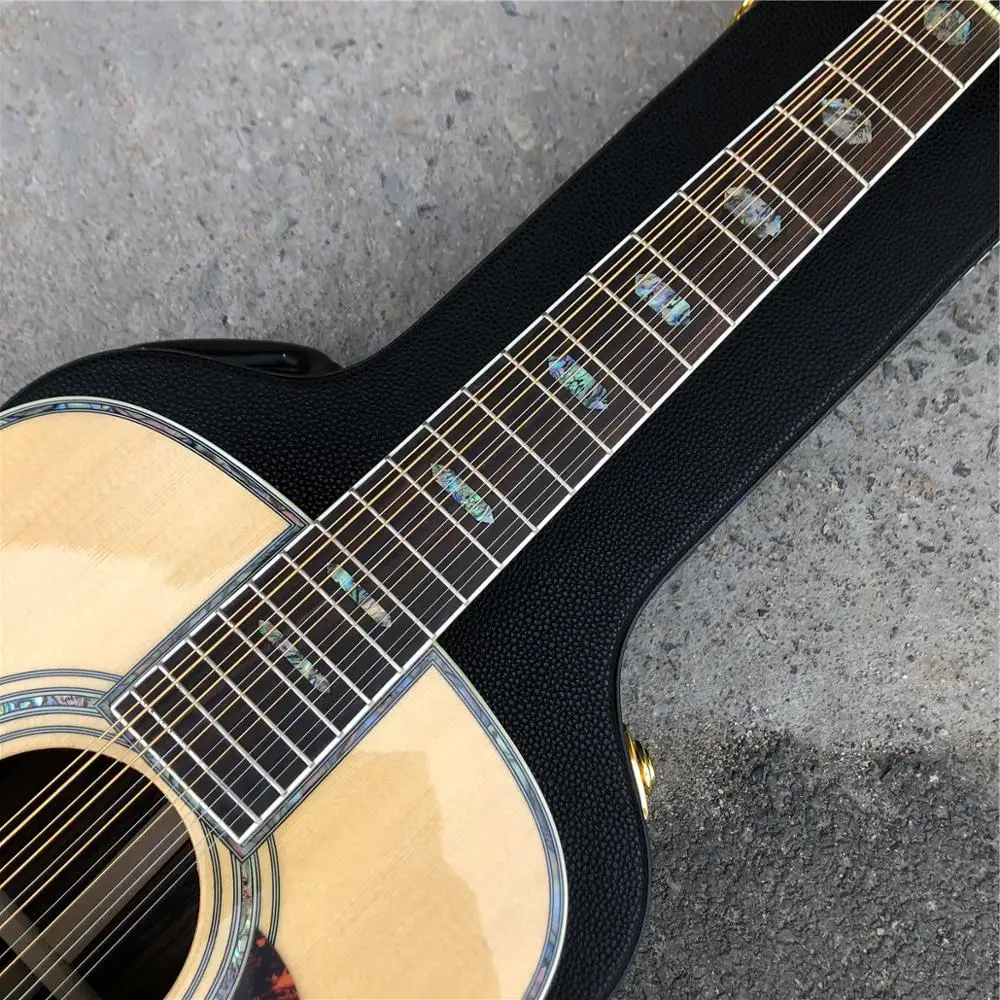 

12 Strings Solid Spruce Top Acoustic guitar,Factory Custom 41 Inch D Model 12 String Guitar,Free Shipping