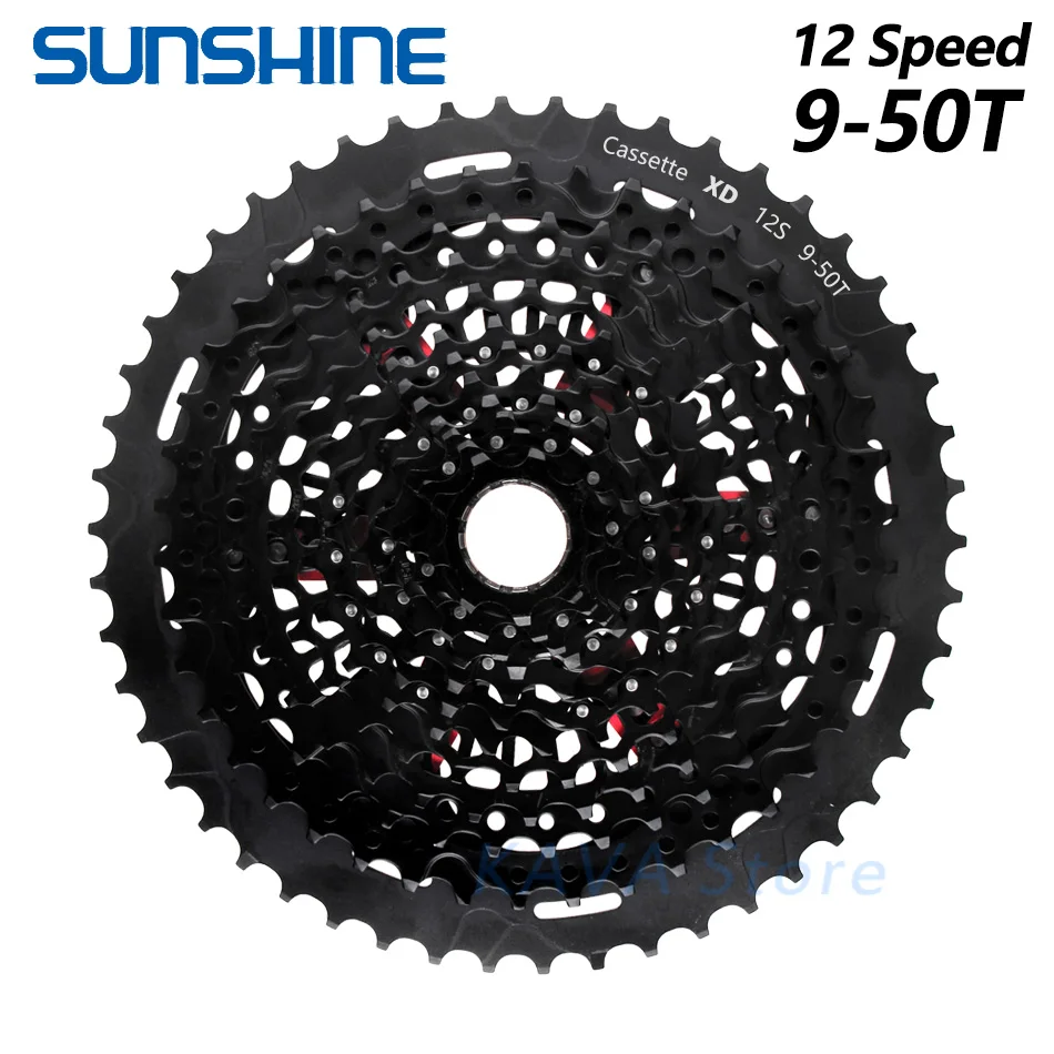 

SUNSHINE MTB Mountain bike Freewheel 11S 12 Speed 9-50T XD Ultralight Cassette 375g ULT flywheel rainbow For SRAM XD k7
