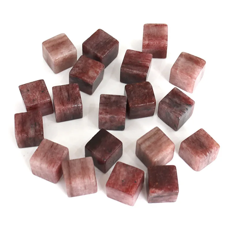

1 Kg hand carved small size natural strawberry crystal cubes for home decor