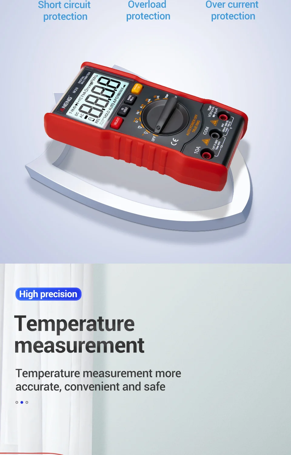 ANENG M20 мультиметр цифровой 6000 тестер multimeter щупы для мультиметра мультиметр esr meter токовые клещи транзистор тестер указатель напряжения транзисторов transistor tester вольтметр dc dc автомобильный