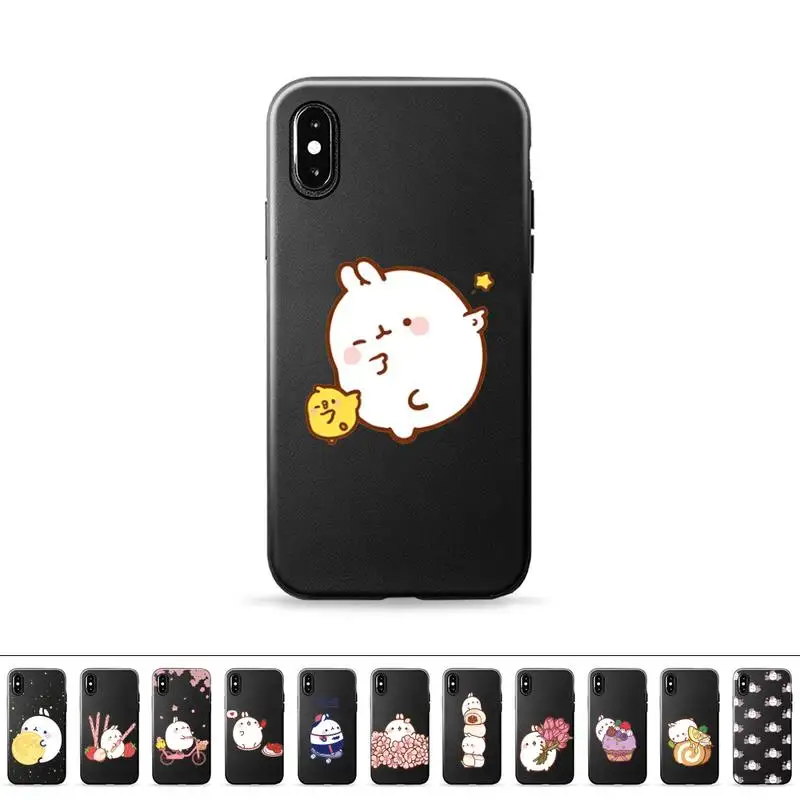 

Bixedx Molang Kawaii cute cartoon Phone Case for iPhone 11 12 6 7 8 Pro X XS Max XR Plus Silicone Soft TPU Funda Cover