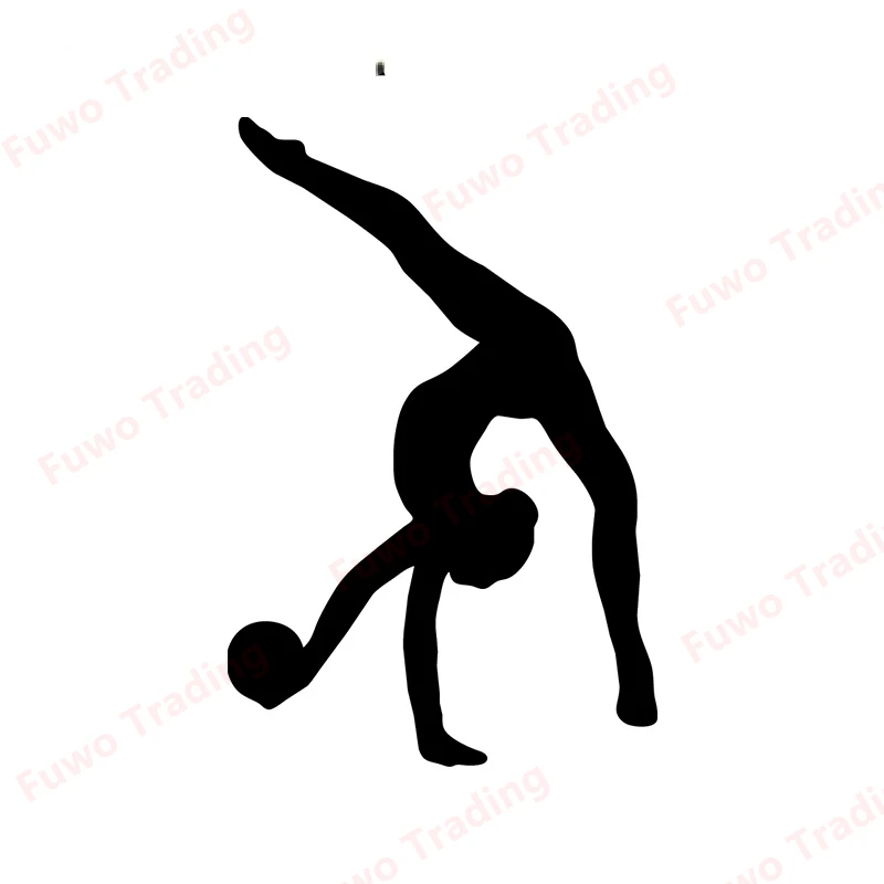

Fuwo Trading Rhythmic Gymnast Silhouette Car Stickers Die Cut Anime Decals Scratch-Proof Luggage Vehicle Decoration Vinyl Car