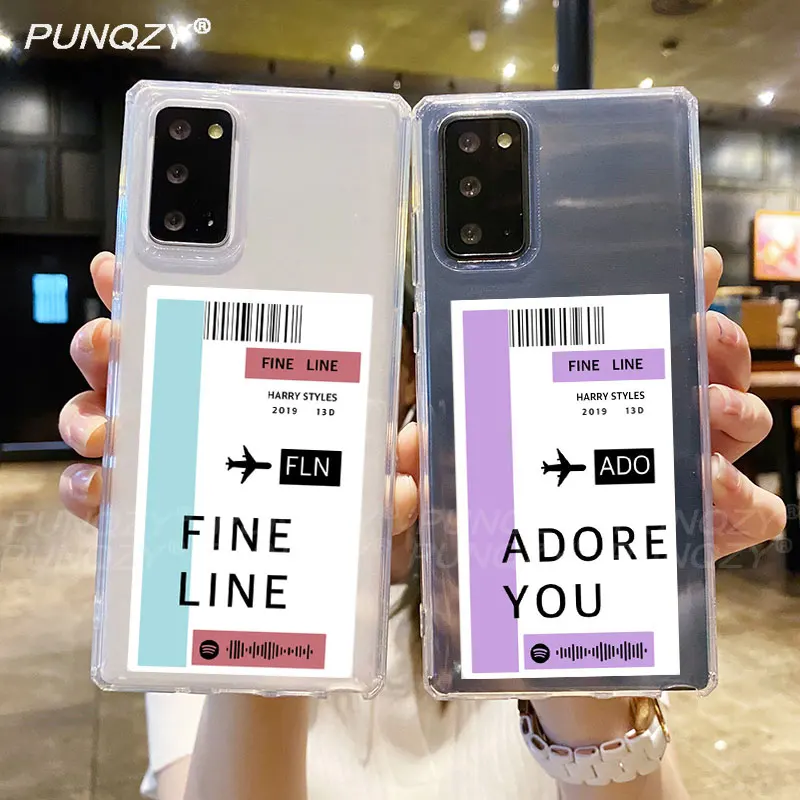 

Adore you Fine line Air tickets Phone Case for Galaxy A52 A32 S21 A71 S20 FE A51 A72 S10 plus S9 Plus A50 A70 A12 A42 TPU Cover