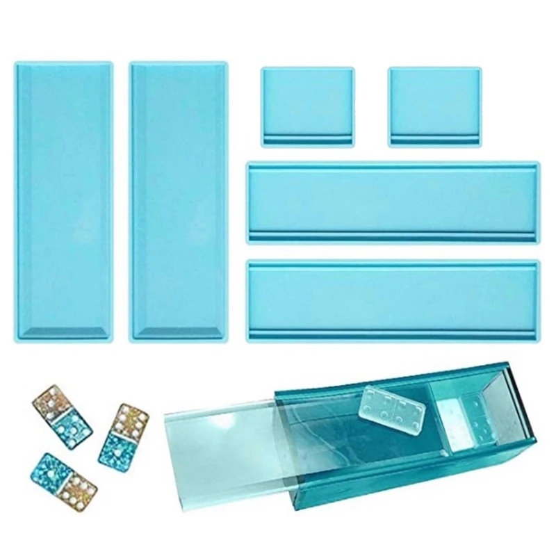 

Container Casting Silicone Mould DIY Crafts Making Tools Domino Storage Box Epoxy Resin Mold