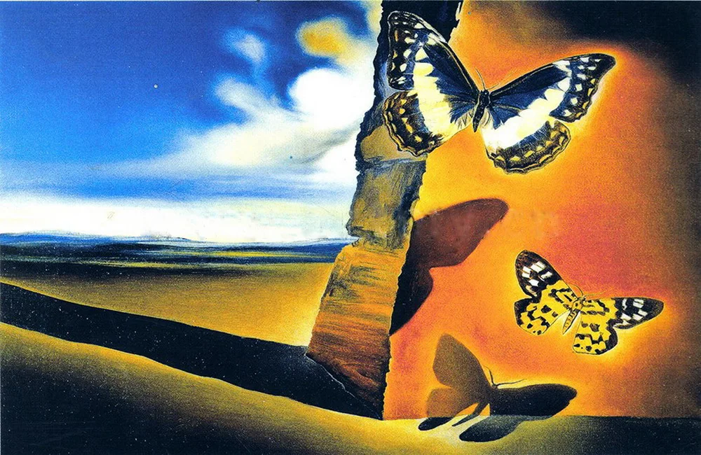 Современная ручная работа Абстрактная живопись бабочка на холсте маслом для