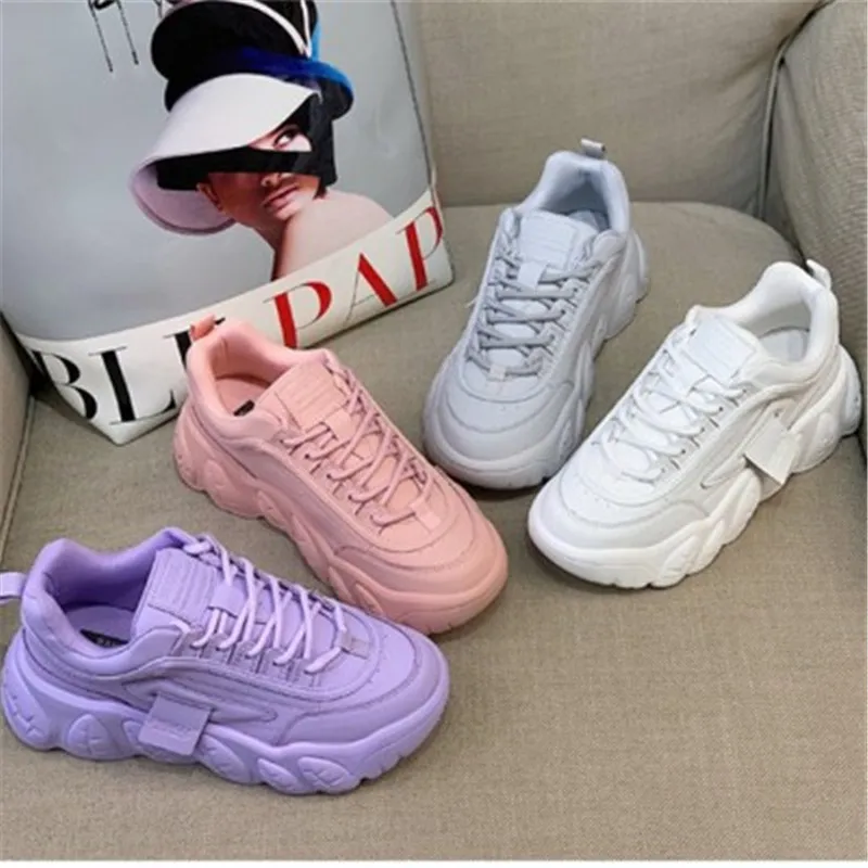 

Женские кроссовки с толстой подошвой Harajuku, Корейская версия, дышащая модная удобная спортивная обувь для бега, весна 2021