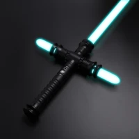 txqsaber heavy dueling smooth swing crossguard lightsaber 12 color changing 10 soundfonts 1 inch metal hilt laser sword toys