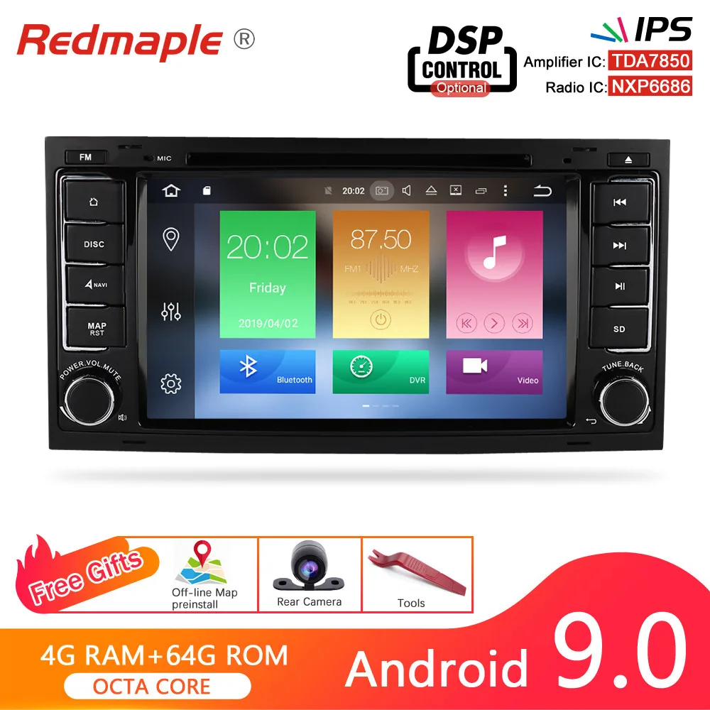 Восьмиядерный Android 9 0 автомобильный Радио GPS навигационный плеер для Volkswagen Touareg T5