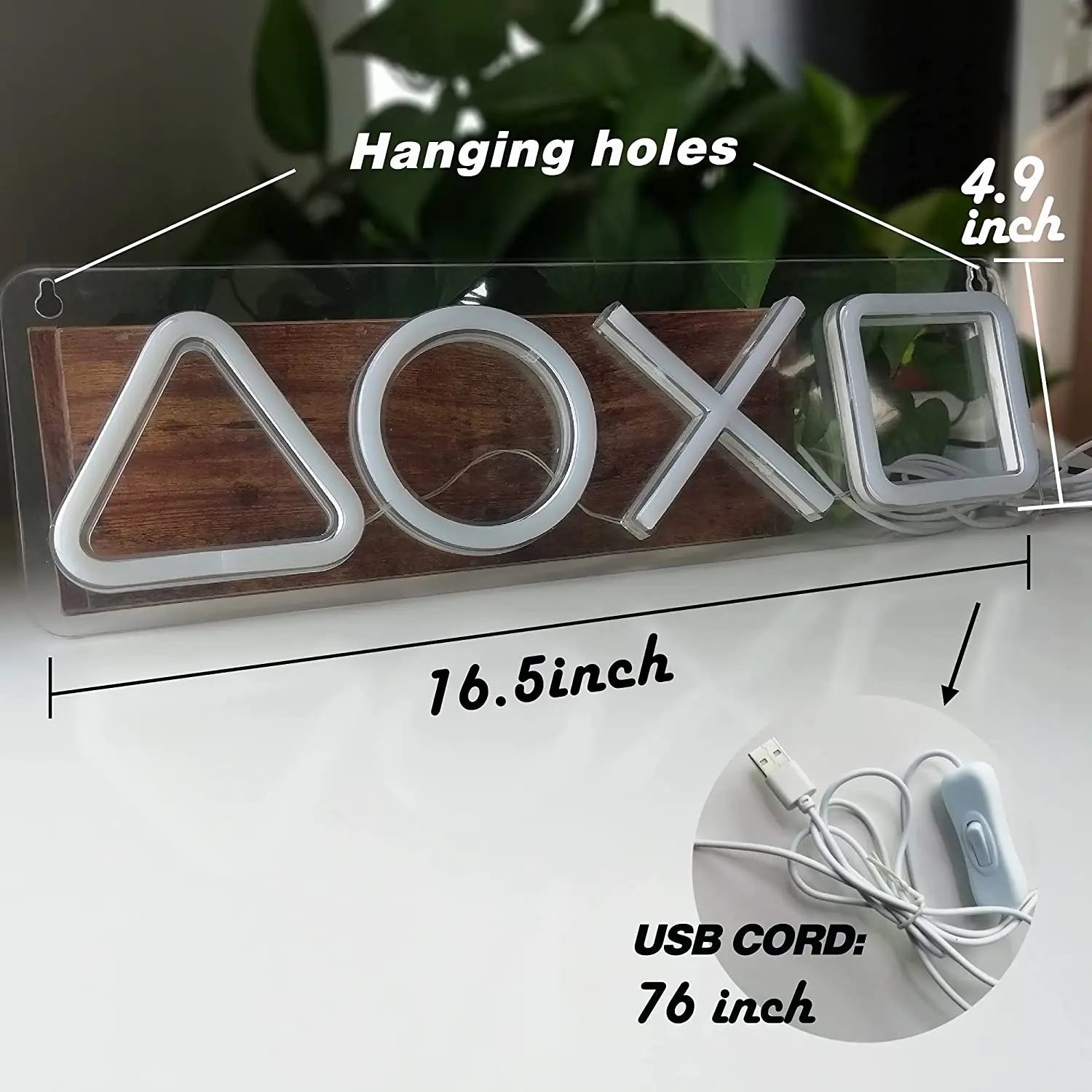 Неоновая светодиодная вывеска в виде иконы игр светодиодный настенный