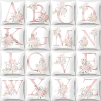 1pcs pink 45x45cm letter decorative pillow cushion covers pillowcase cushions for sofa polyester pillow cover for home goods
