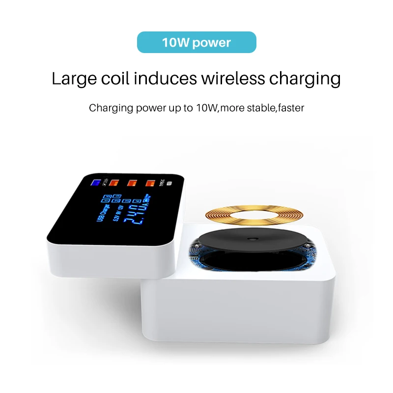 Winhow Смарт зарядное устройство QC3.0 quick charge type c 3 usb QI беспроводной универсальный для