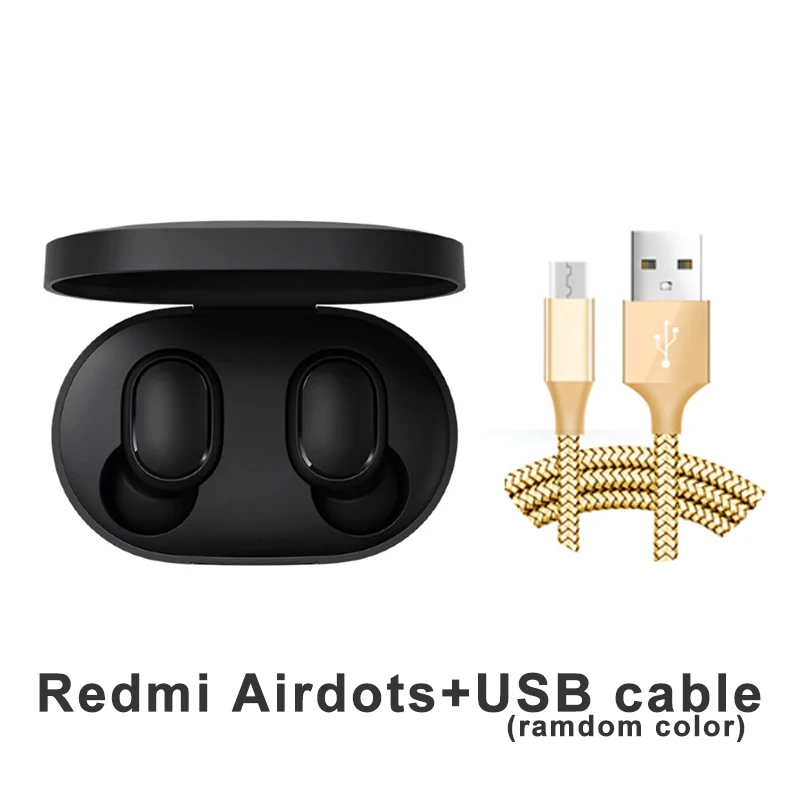 Add Cable Xiaomi Redmi AirDots True Беспроводной Bluetooth 5,0 наушники DSP активного Шум отмены TWS наушники-вкладыши с микрофоном - Цвет: Add Cable