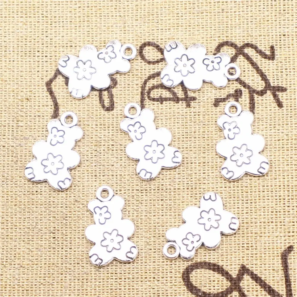 

Charms For Bracelet Making 10pcs 13x20mm Antique Silver Color Little Bear Charms
