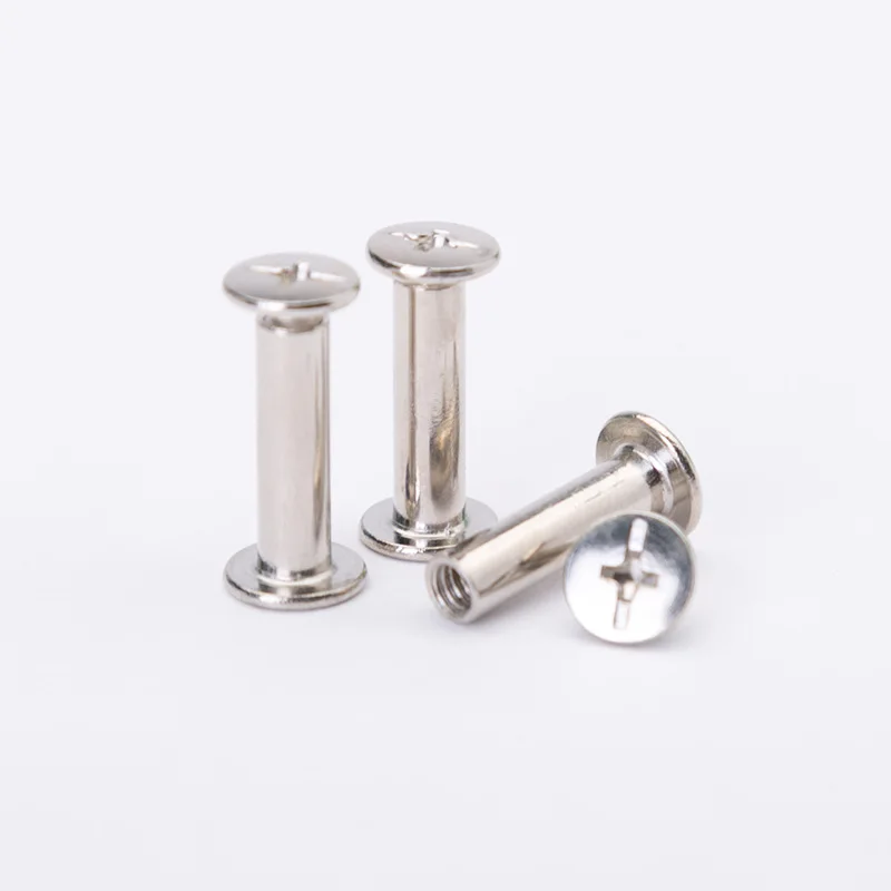 

Nickel-plated Account Book Pin Mother Screw Flat Head Pair Lock Pin Mother Screw M5 Pair Knock Rivet Desk Calendar Nail